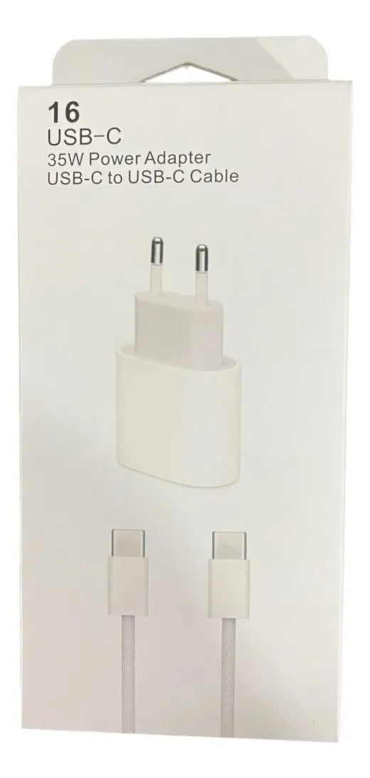⚡Cargador USB-c Compatible IPhone 16 Carga Rápida 35wt C-c Blanco